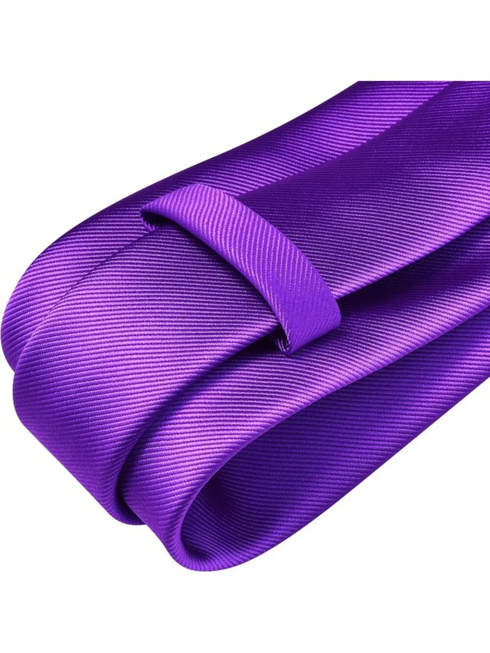 Men's Purple Solid Twill Textured Woven Silk Formal Necktie For Wedding Dress
